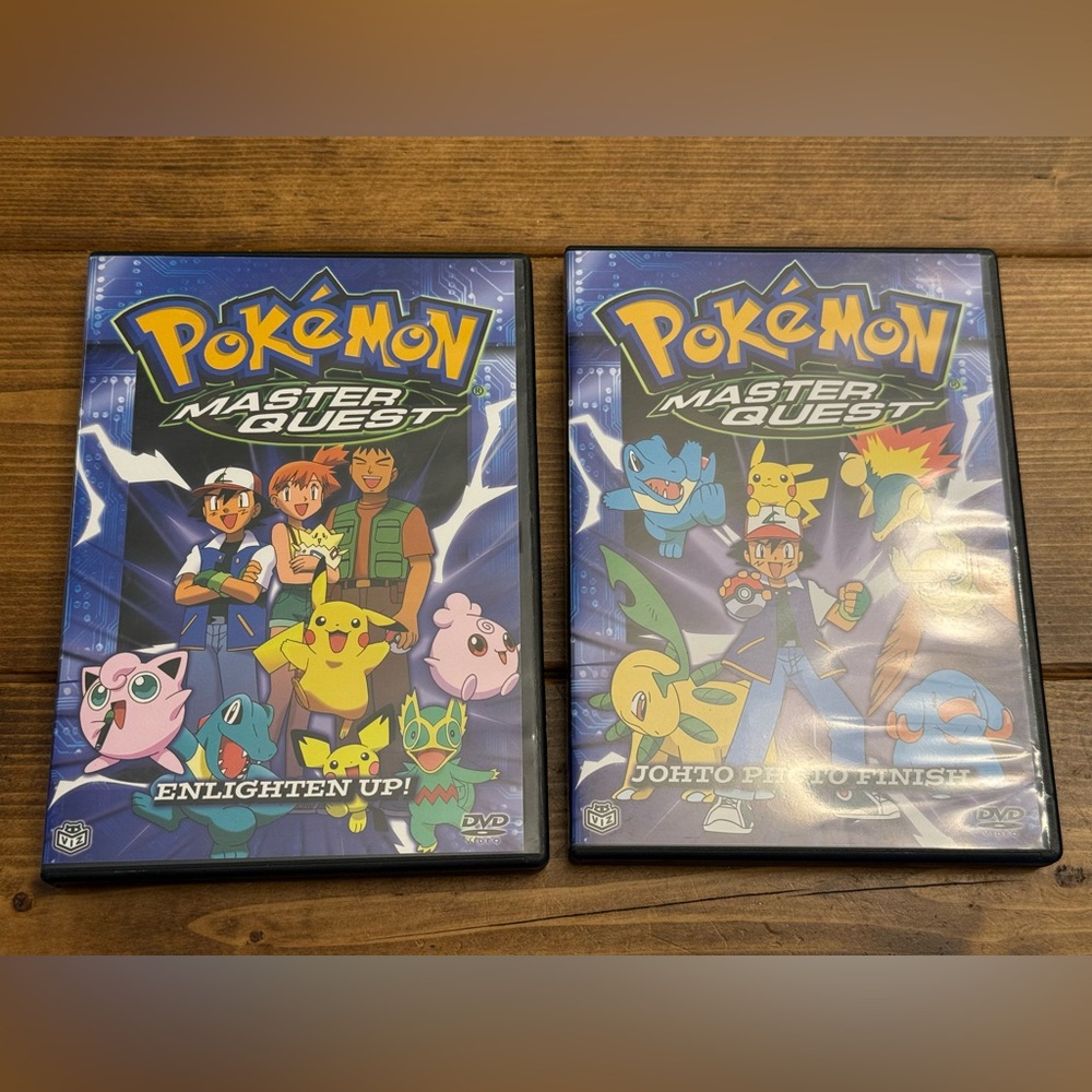 Pokemon Master Quest Disc 1 & 3 Vintage 2005 Enlighten Up Johto Photo Finish DVD
